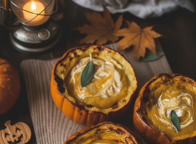 A Creamy Pumpkin Soup with a Festive Touch