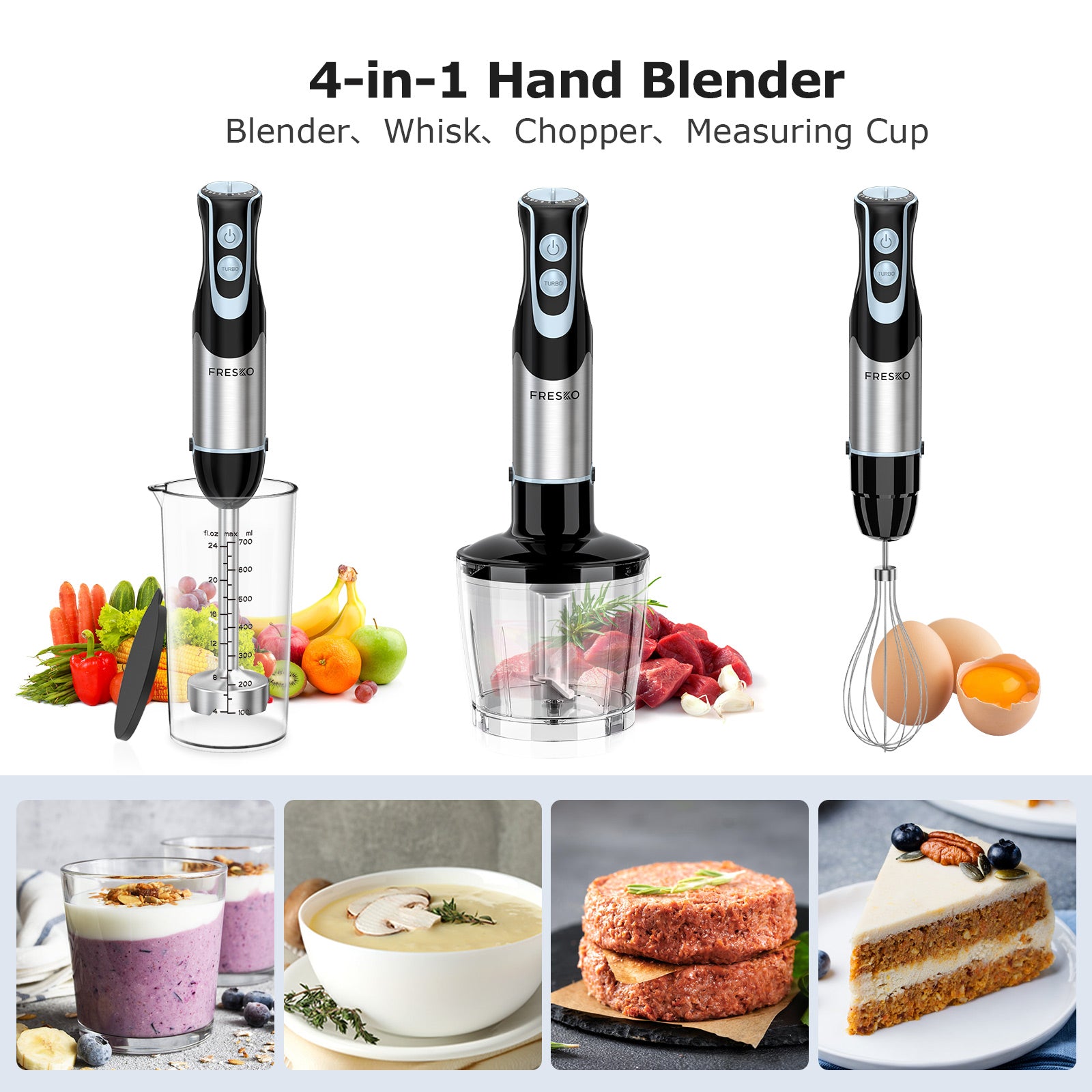FRESKO 4-in-1 Immersion Hand Blender
