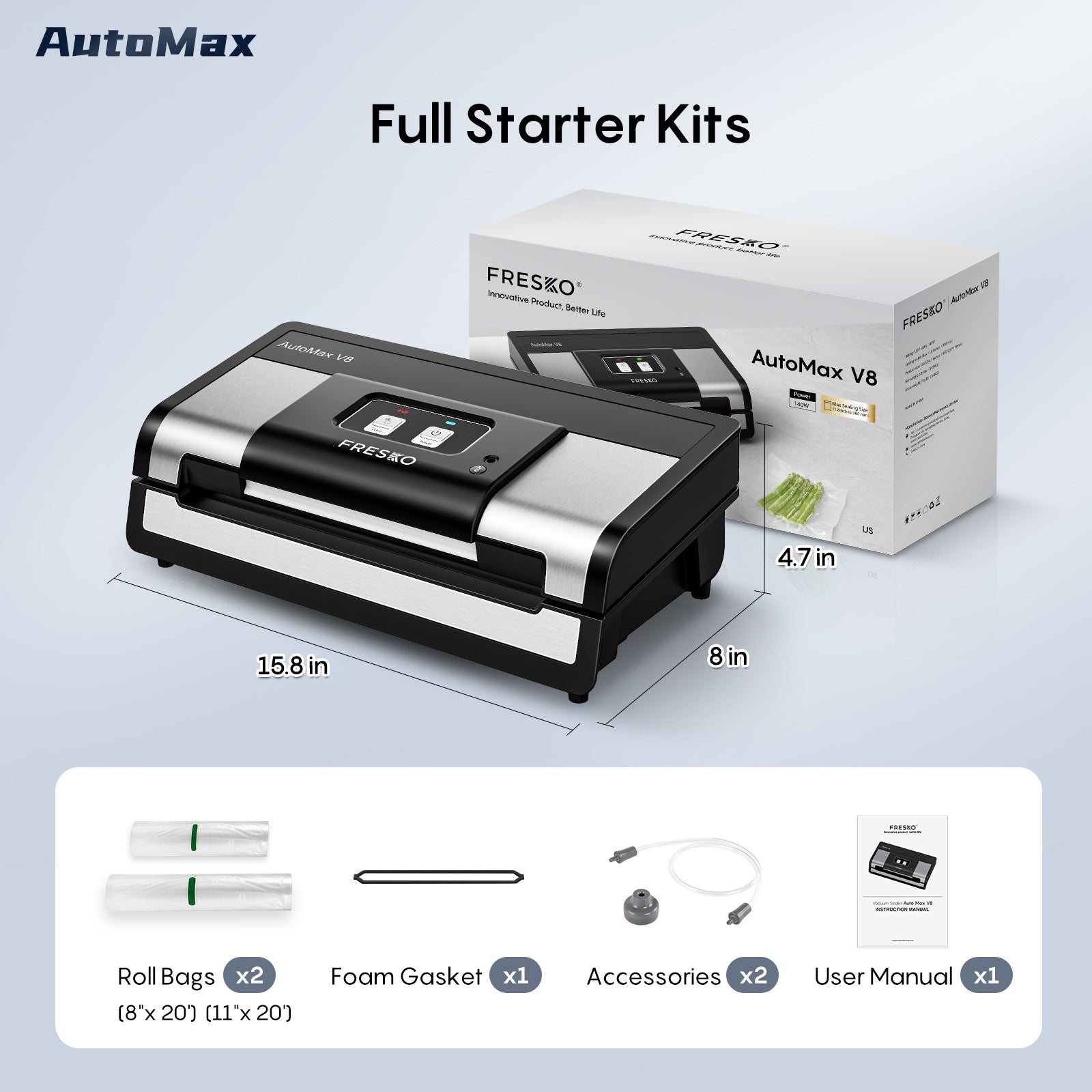 FRESKO AutoMax V8 Heavy Duty Vacuum Sealer