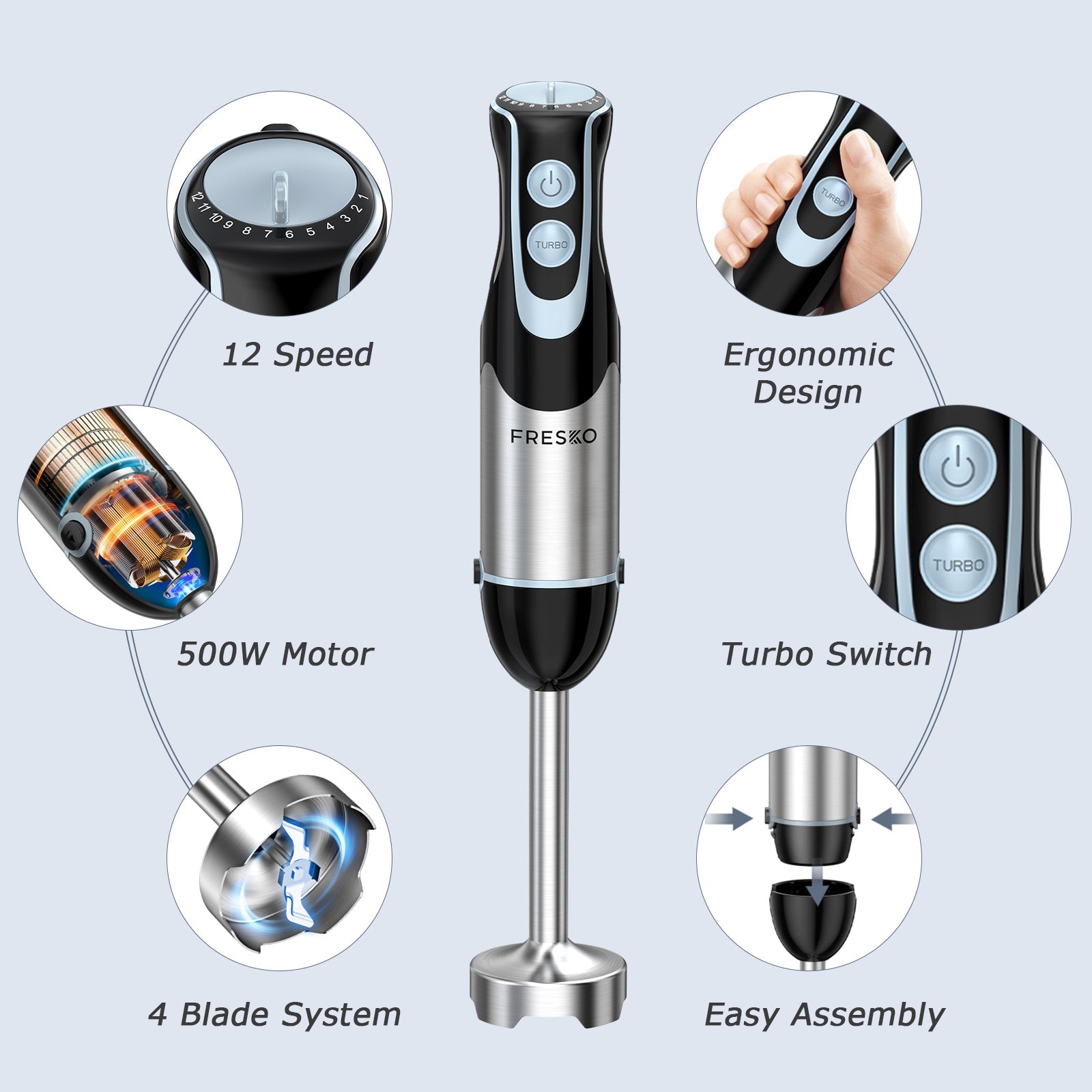 FRESKO 4-in-1 Immersion Hand Blender