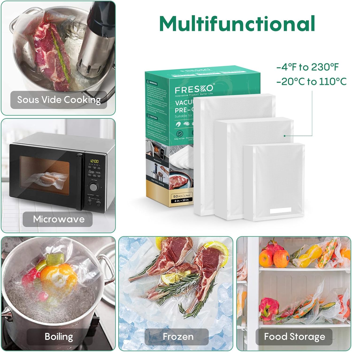 FRESKO Pre-Cut Bag Pack (6"x10" & 8"x12" & 11"x16")