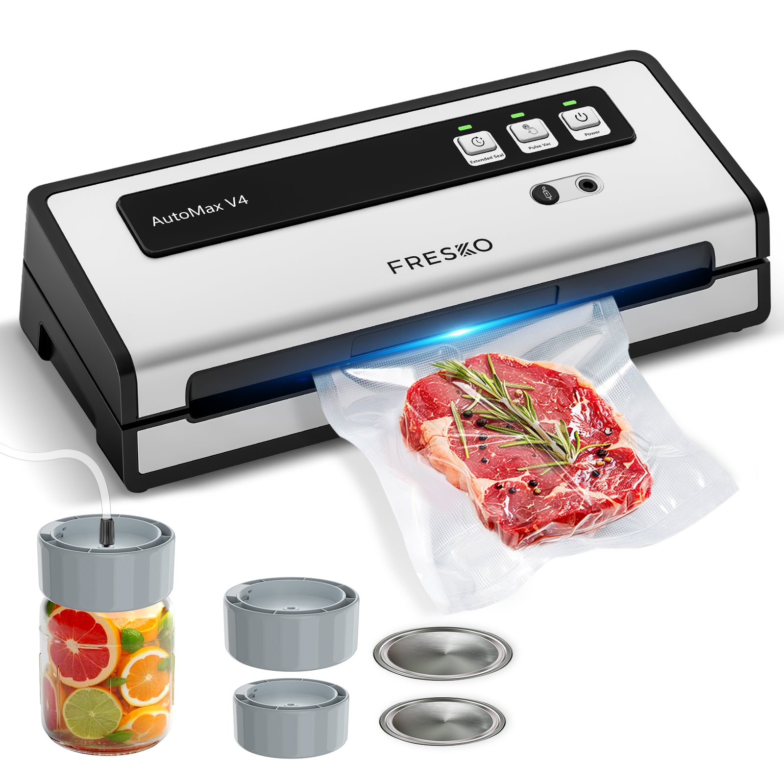 Machine à emballer sous vide FRESKO AutoMax V4 avec couvercle pour bocal Mason