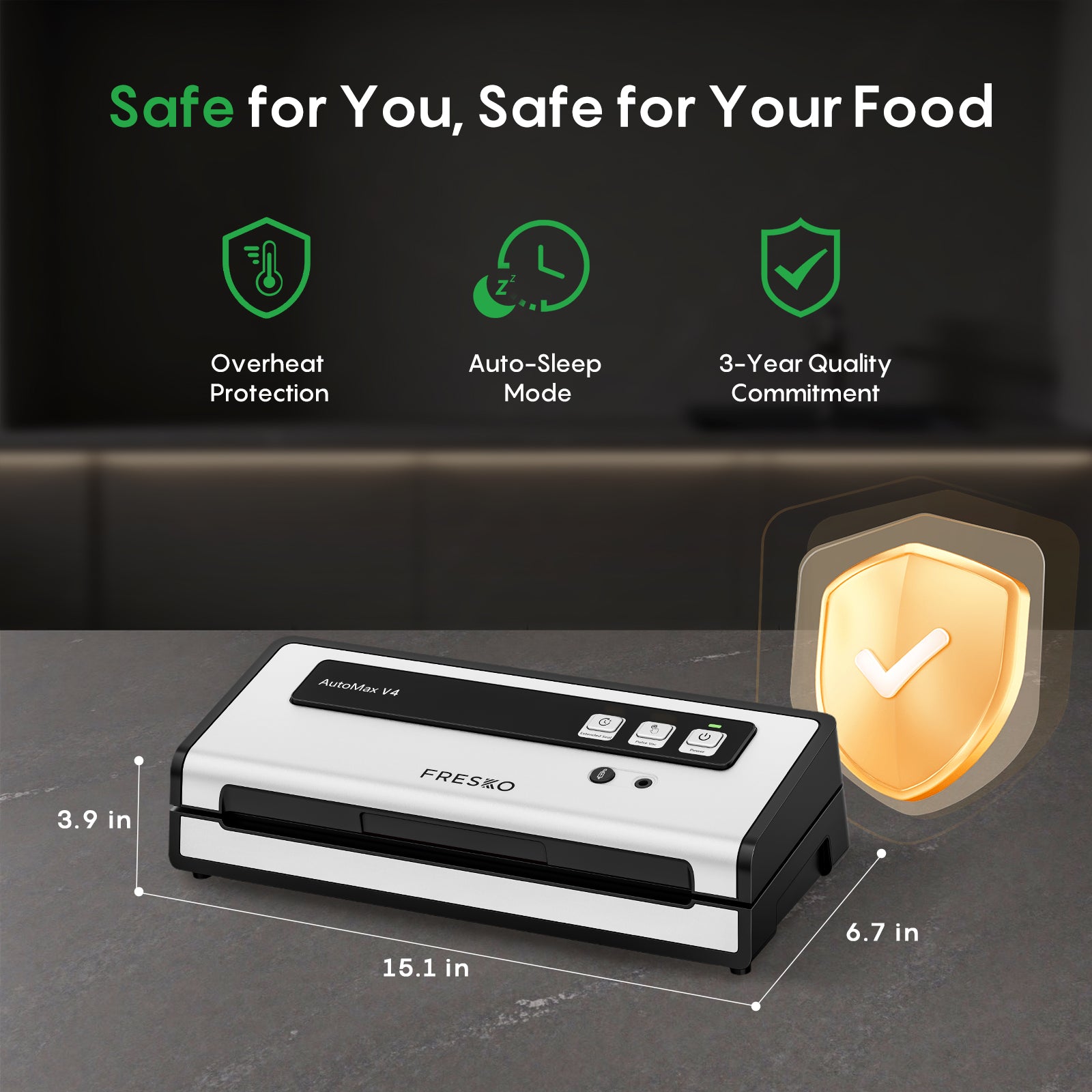 Machine à emballer sous vide FRESKO AutoMax V4 avec couvercle pour bocal Mason