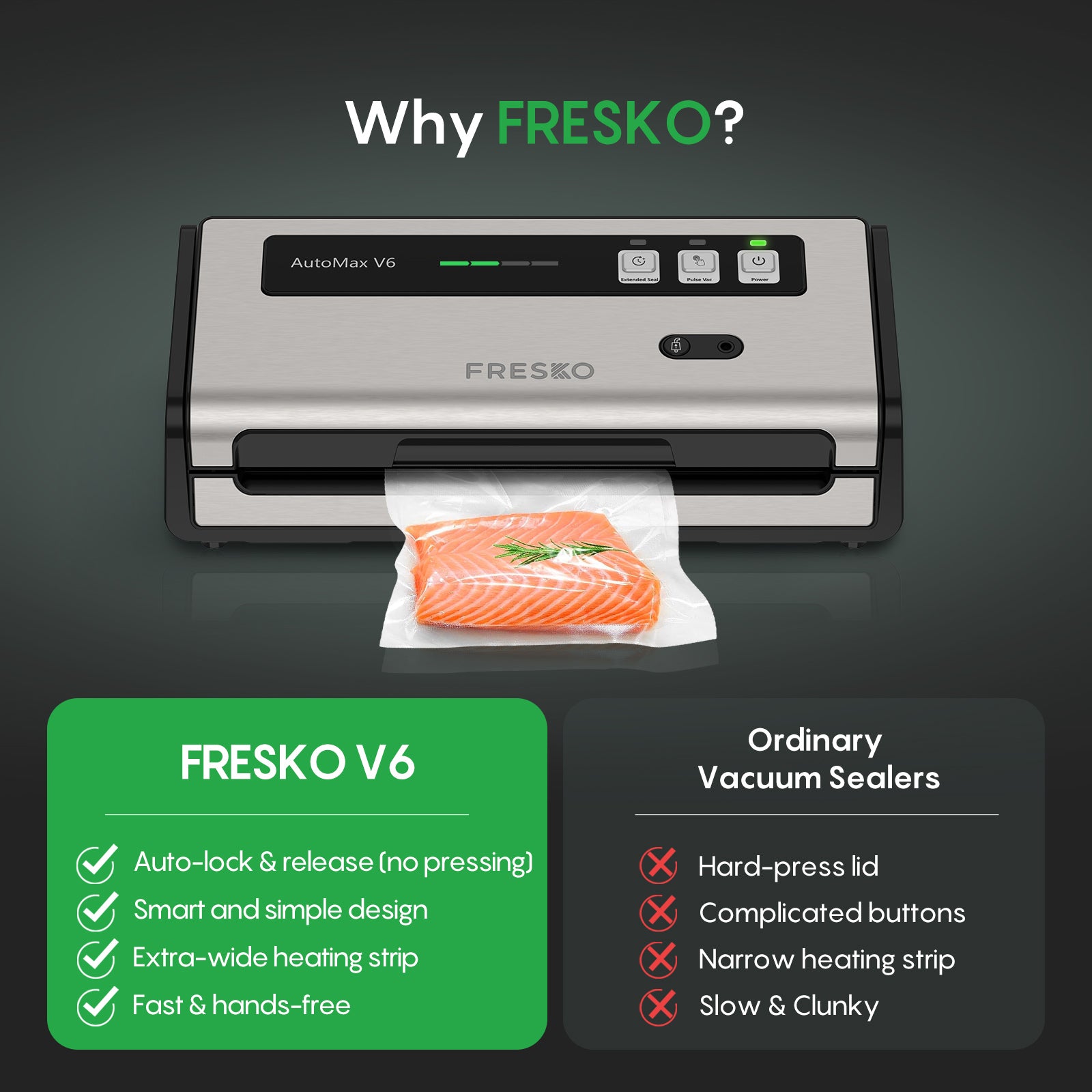 Machine à emballer sous vide professionnelle FRESKO AutoMax V6