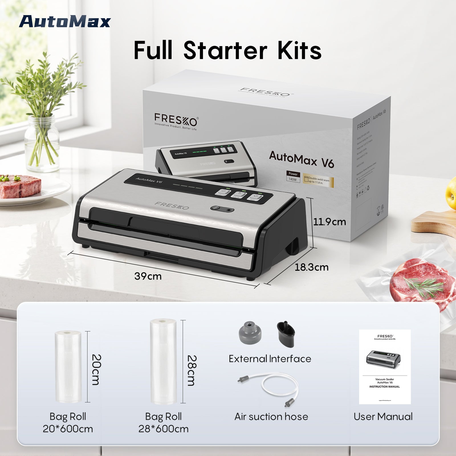 FRESKO AutoMax V6 Professioneller Vakuumierer