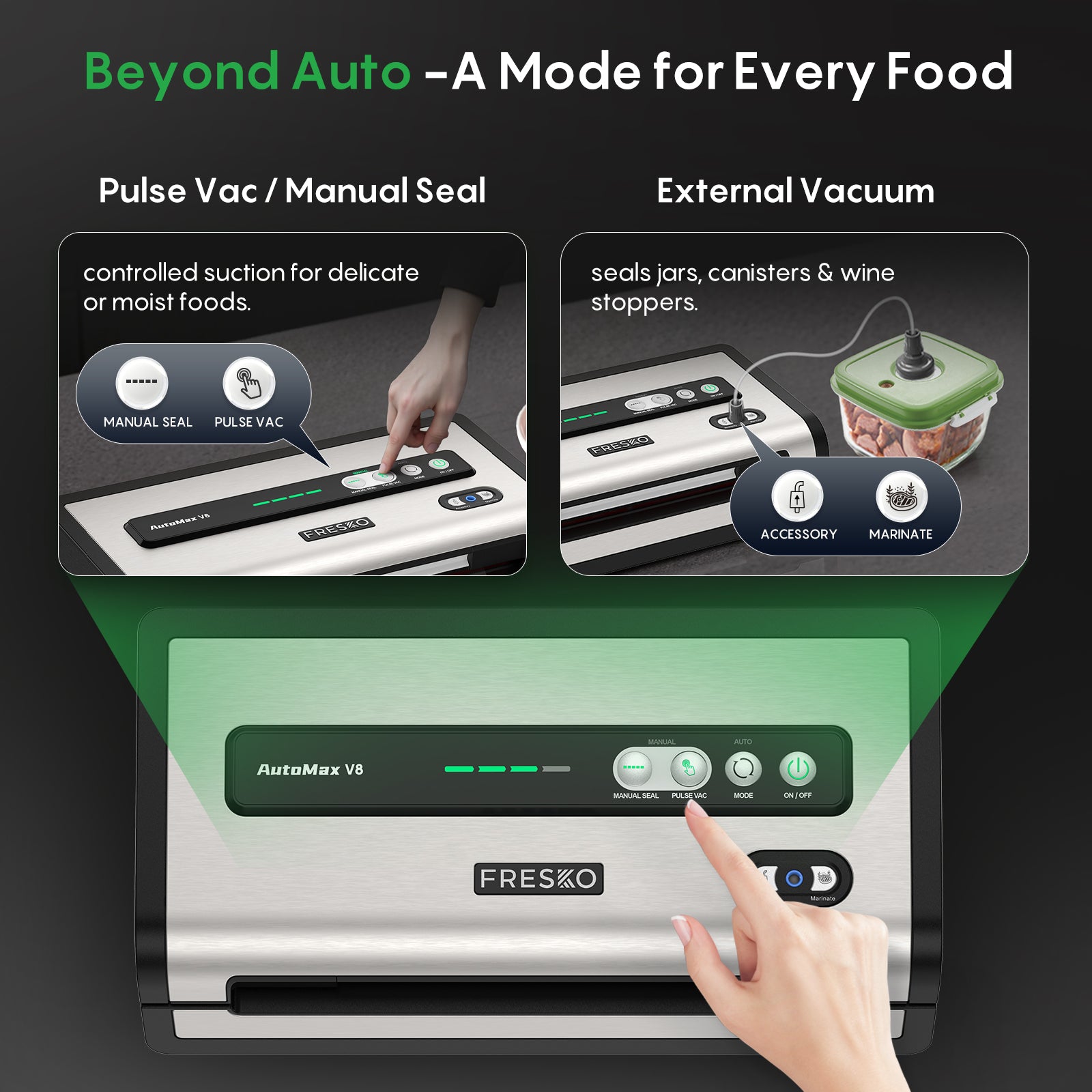 FRESKO New V8 AutoMax Fully Automatic Vacuum Sealer - DE