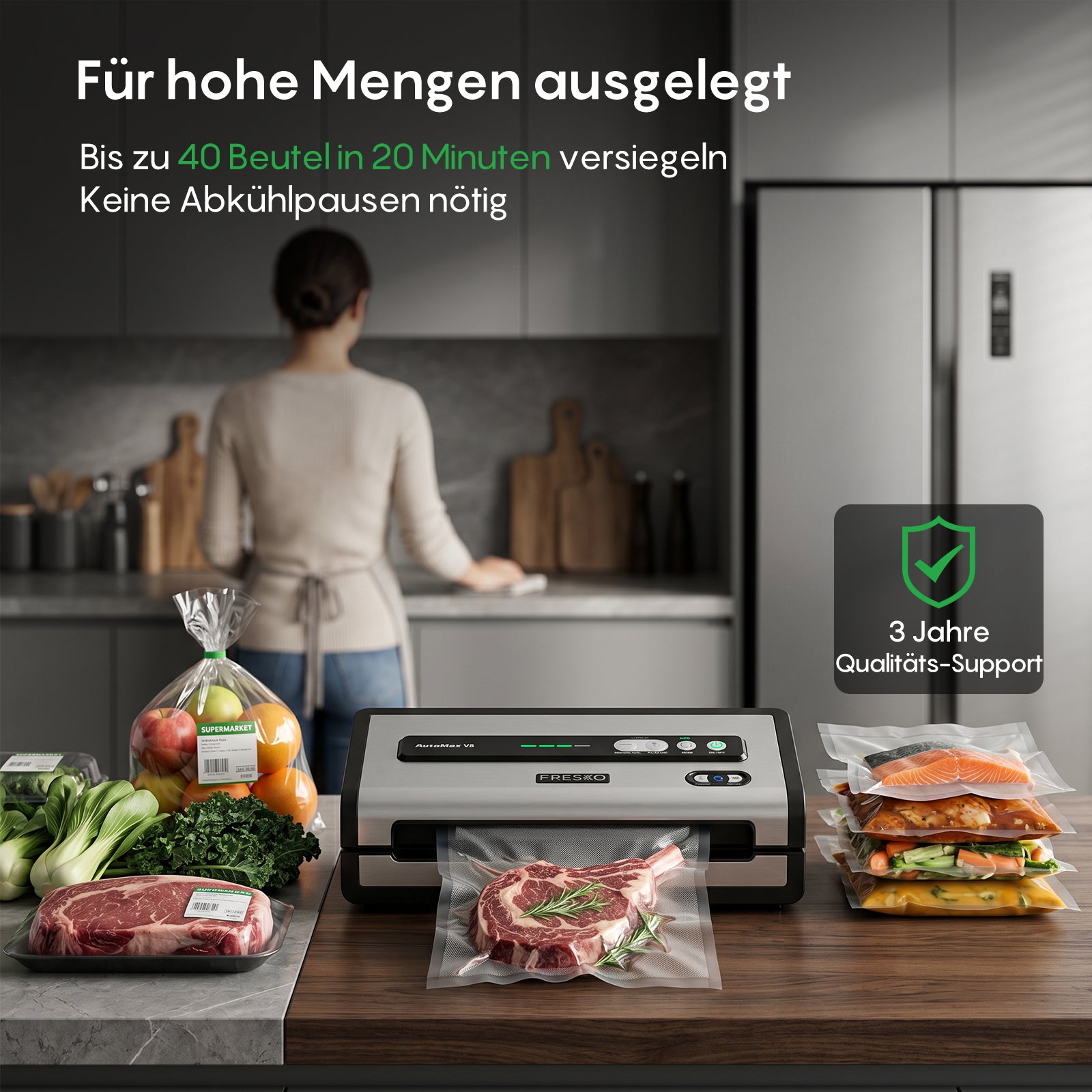 FRESKO New V8 AutoMax Fully Automatic Vacuum Sealer - DE