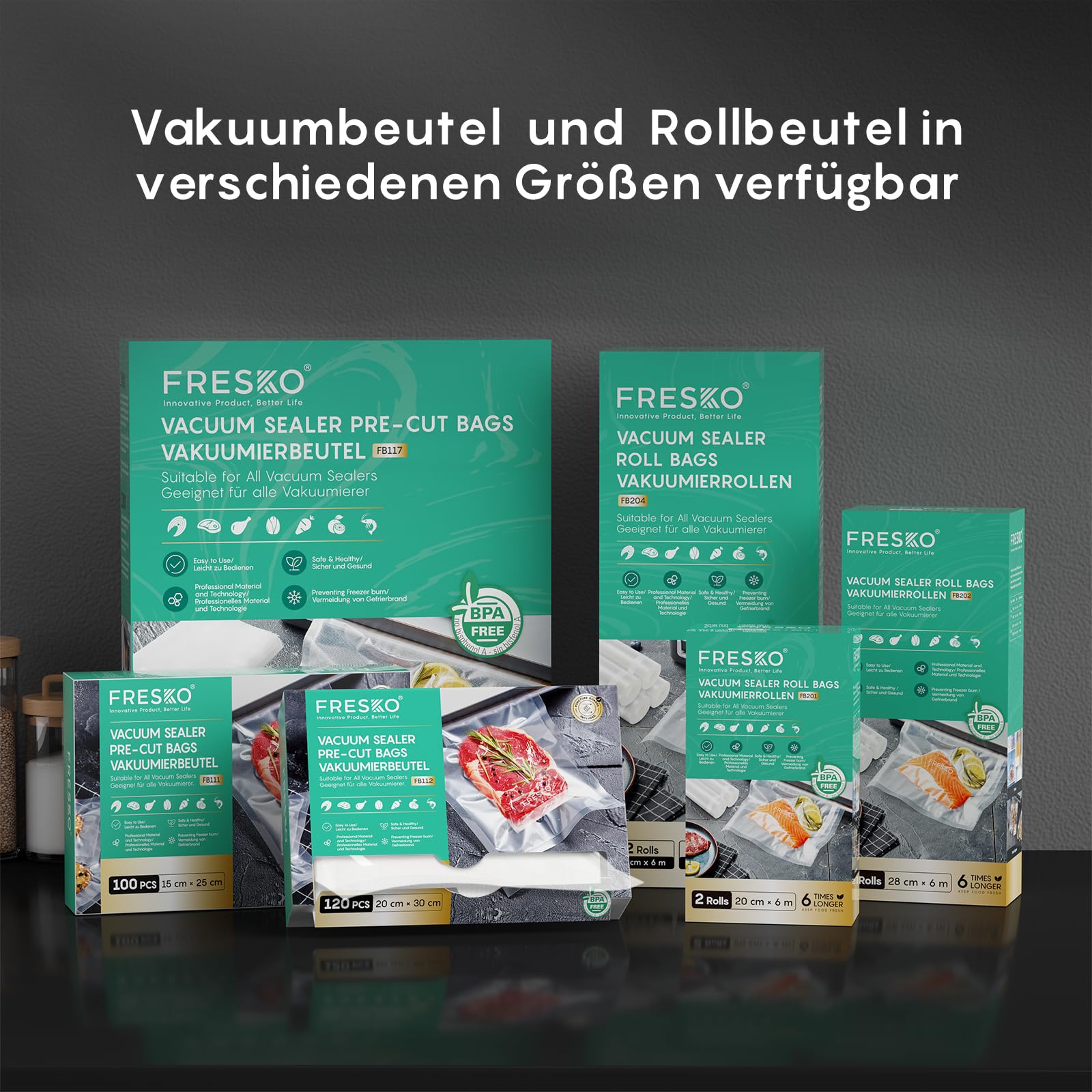 FRESKO AutoMax V8 Scelleuse sous vide automatique ultra-résistante pour la conservation des aliments