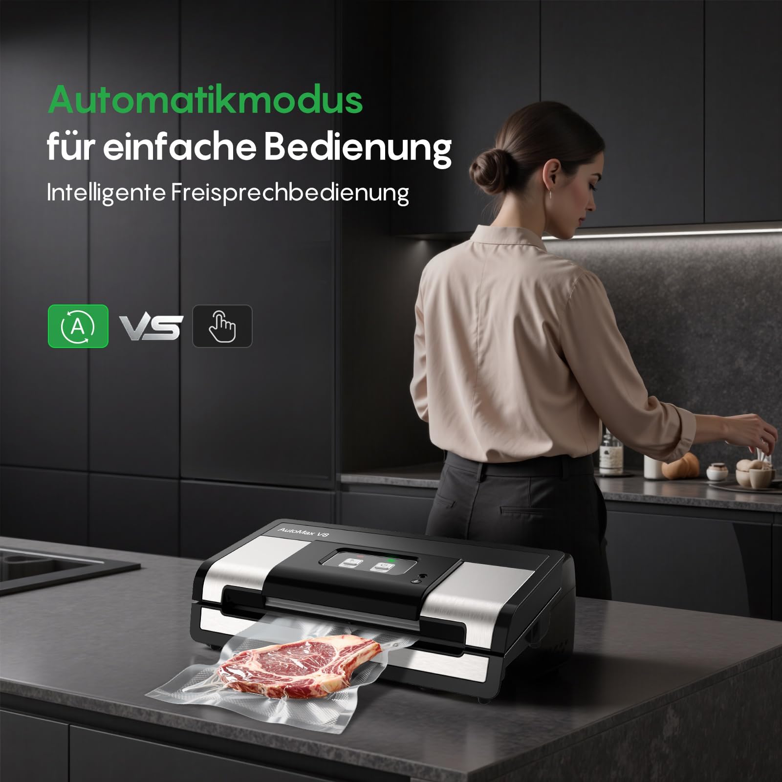 FRESKO AutoMax V8 Scelleuse sous vide automatique ultra-résistante pour la conservation des aliments
