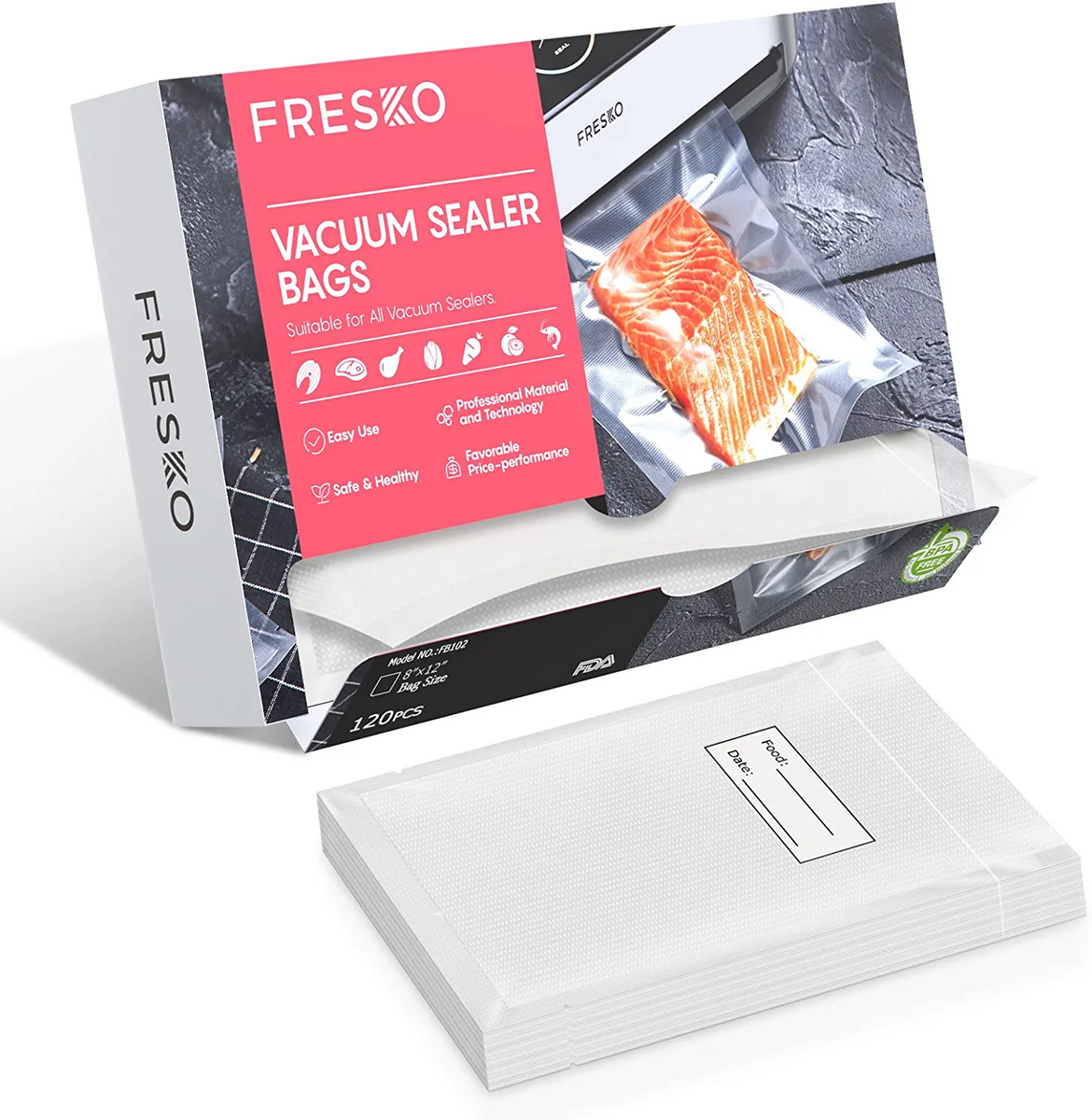 FRESKO Vacuum Sealer Bags Pint Size 100 Pack 6x10, Seal a Meal Vac  Sealers, Sous Vide Vacuum Safe, BPA Free, Heavy Duty Commercial Grade,  Precut
