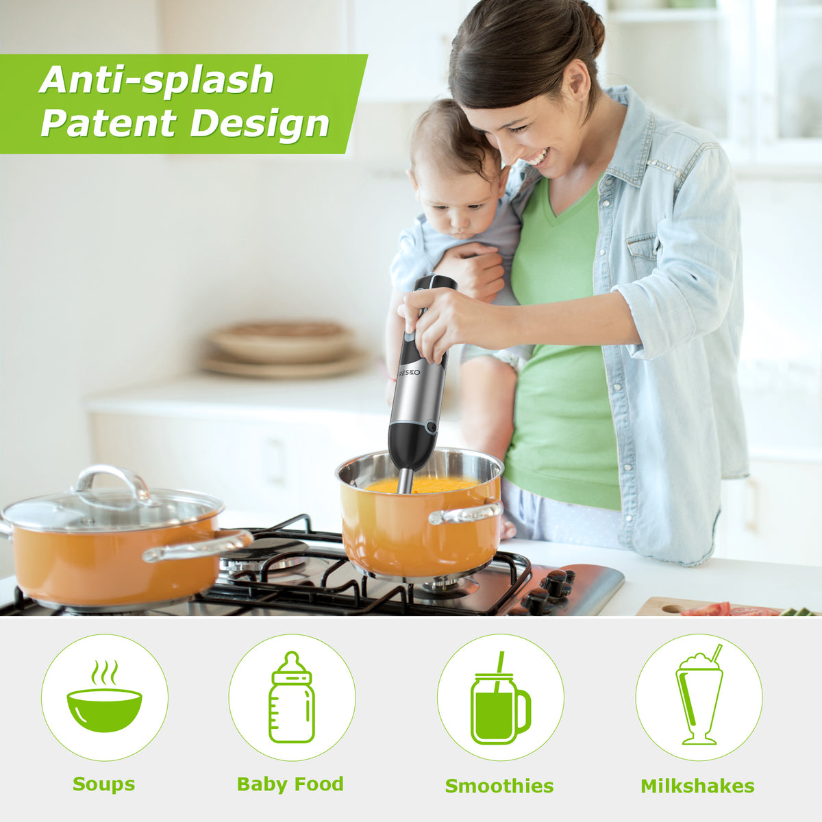 Fresko 4-in-1 Multi-purpose Hand Blender with Anti-Splash Design (HB33 –  Fresko-kitchen