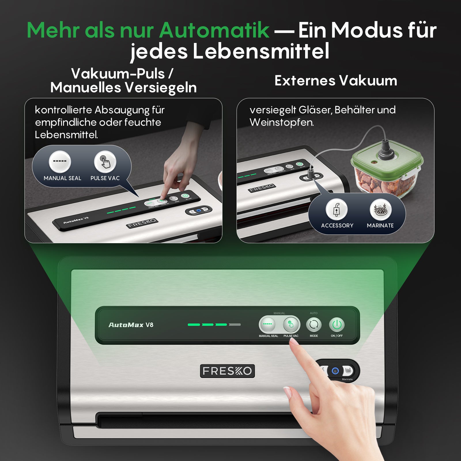 FRESKO New V8 AutoMax Fully Automatic Vacuum Sealer - DE