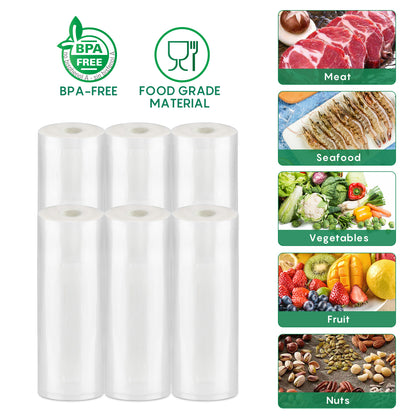 FRESKO 6 Packs Rolls Bag ( 8" x 20' & 12" x 20')