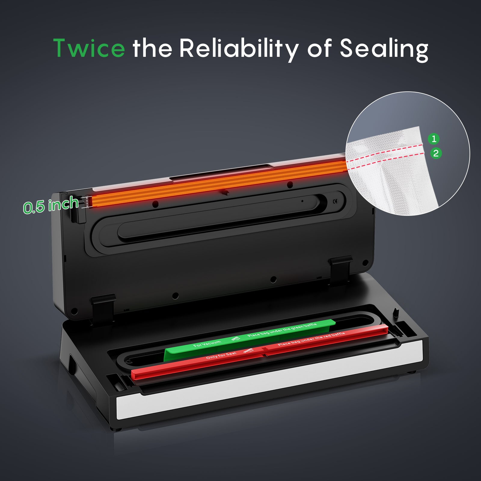 FRESKO Automatic Vacuum Sealer, 140 W Vacuum Sealer with Double Heat Seal, Dry/Wet Mode, One-Hand Operation, Automatic Locking, 10 Pre-Cut Bags (Automax V2)