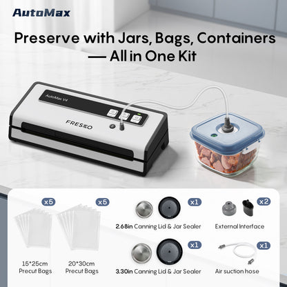 FRESKO AutoMax V4 with Mason Jar Lid Vacuum Sealer