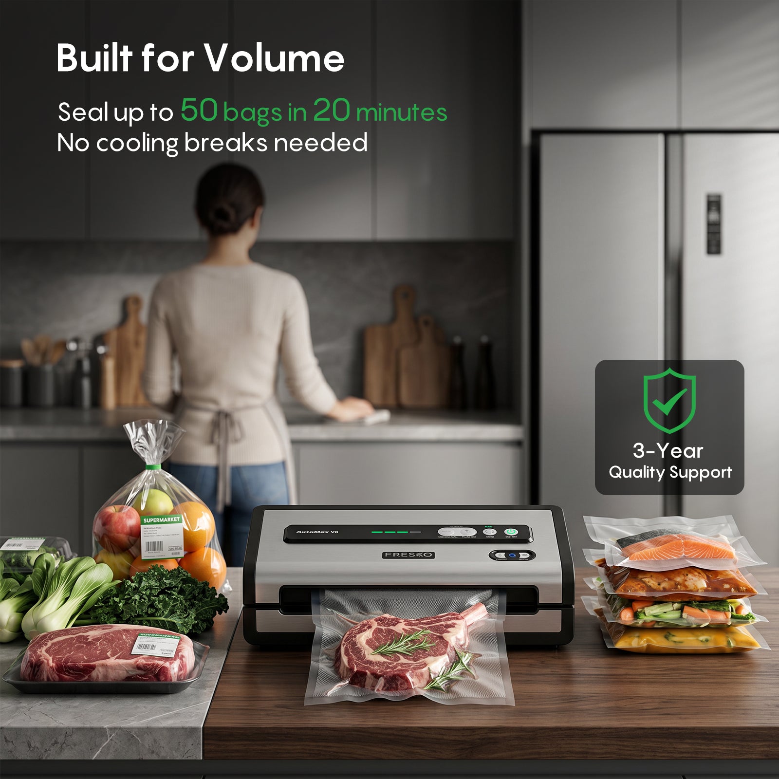 FRESKO New V8 AutoMax Fully Automatic Vacuum Sealer - DE