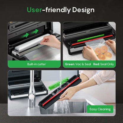 FRESKO AutoMax V8 Heavy-Duty Automatic Vacuum Sealer for Food Storage,Includes 2 Bag Rolls