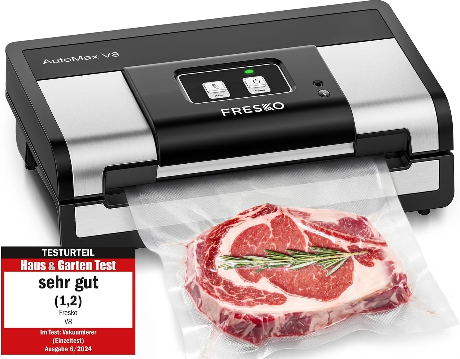 FRESKO AutoMax V8 Scelleuse sous vide automatique ultra-résistante pour la conservation des aliments