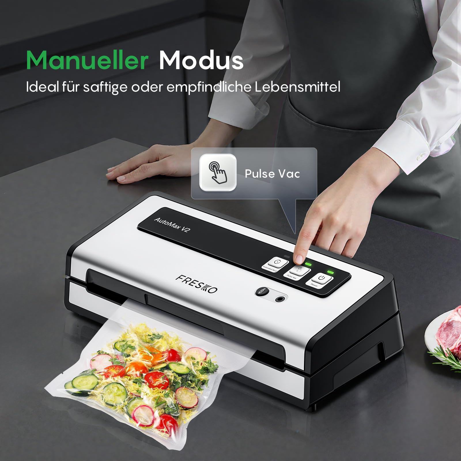 FRESKO AutoMax V2 Compact Vacuum Sealer for Food Storage - DE