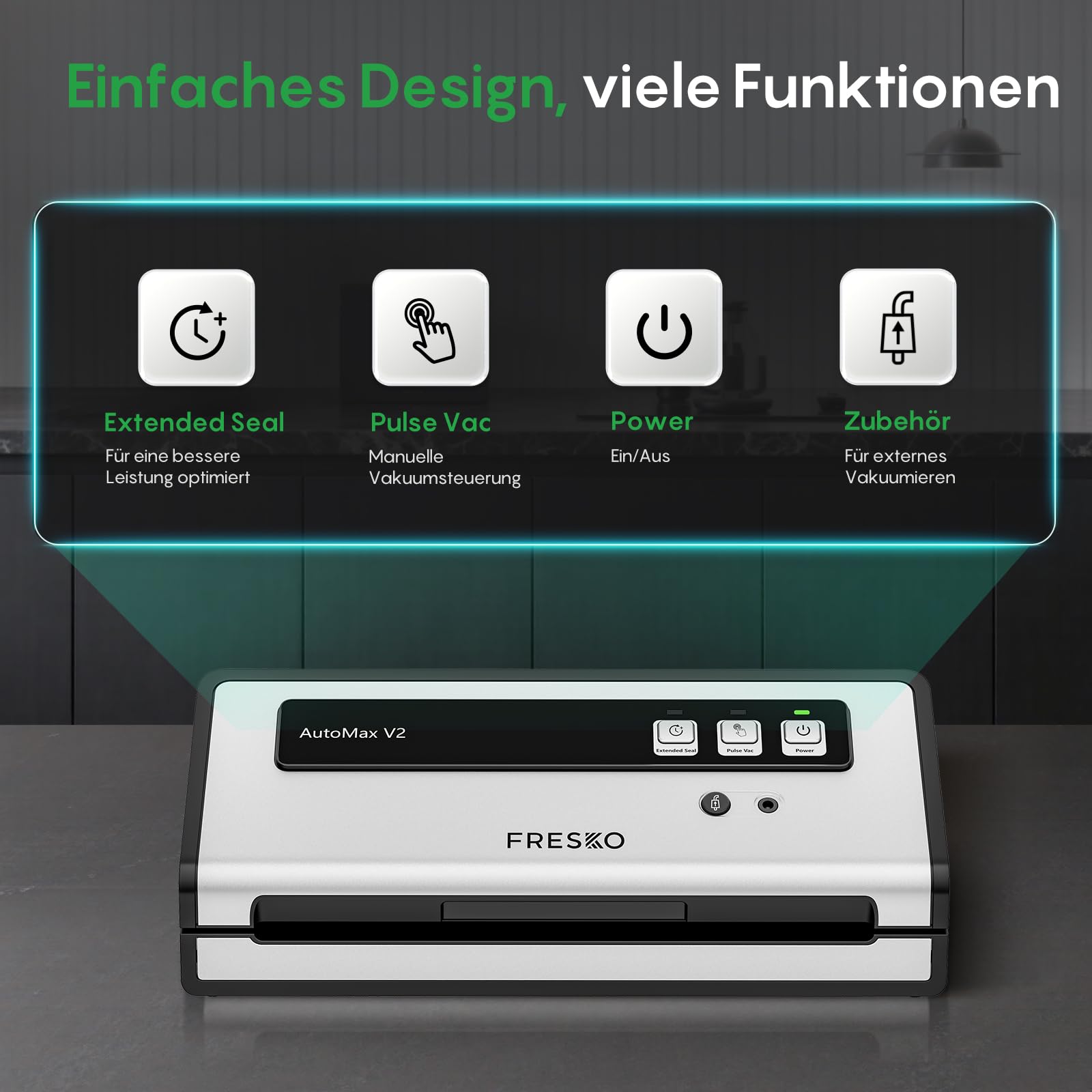FRESKO AutoMax V2 Compact Vacuum Sealer for Food Storage - DE